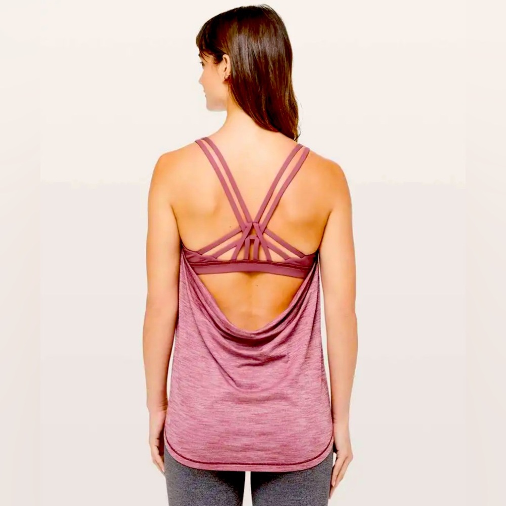 Lululemon Moment to Movement 2-in-1 Tank Top in Heathered Misty Merlot size 4